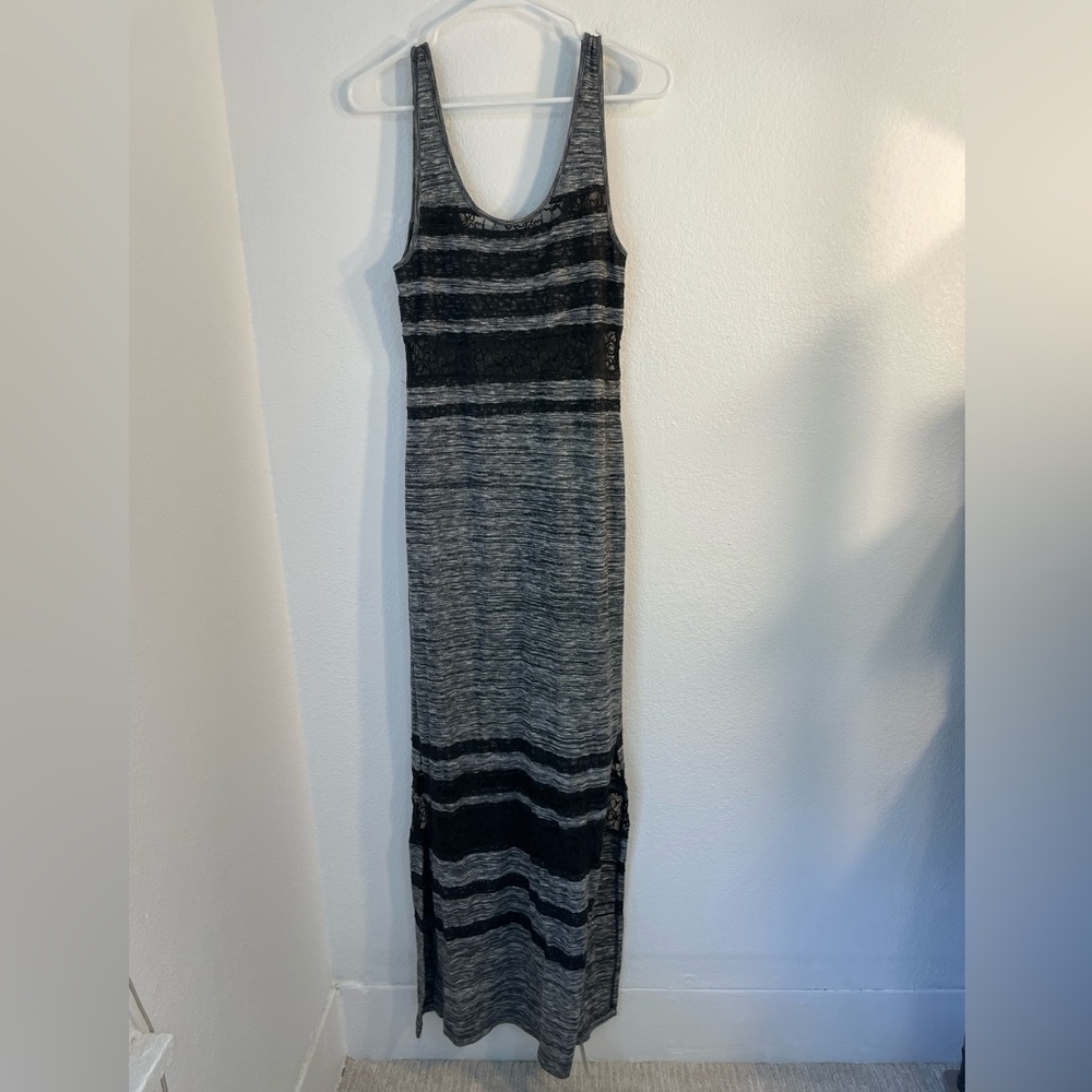 Free people hazy days, space dyed grey and lace Maxi dress, Size small - Picture 5 of 11